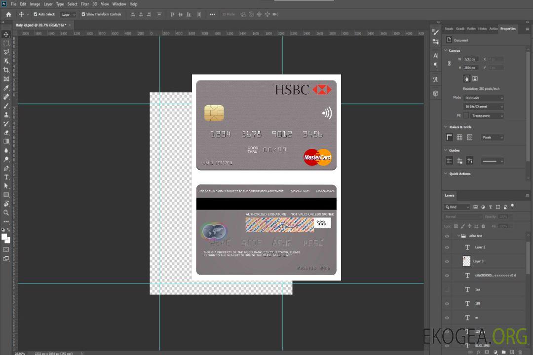 Mastercard de la banque HSBC en Égypte template Mastercard de la banque HSBC en Égypte template